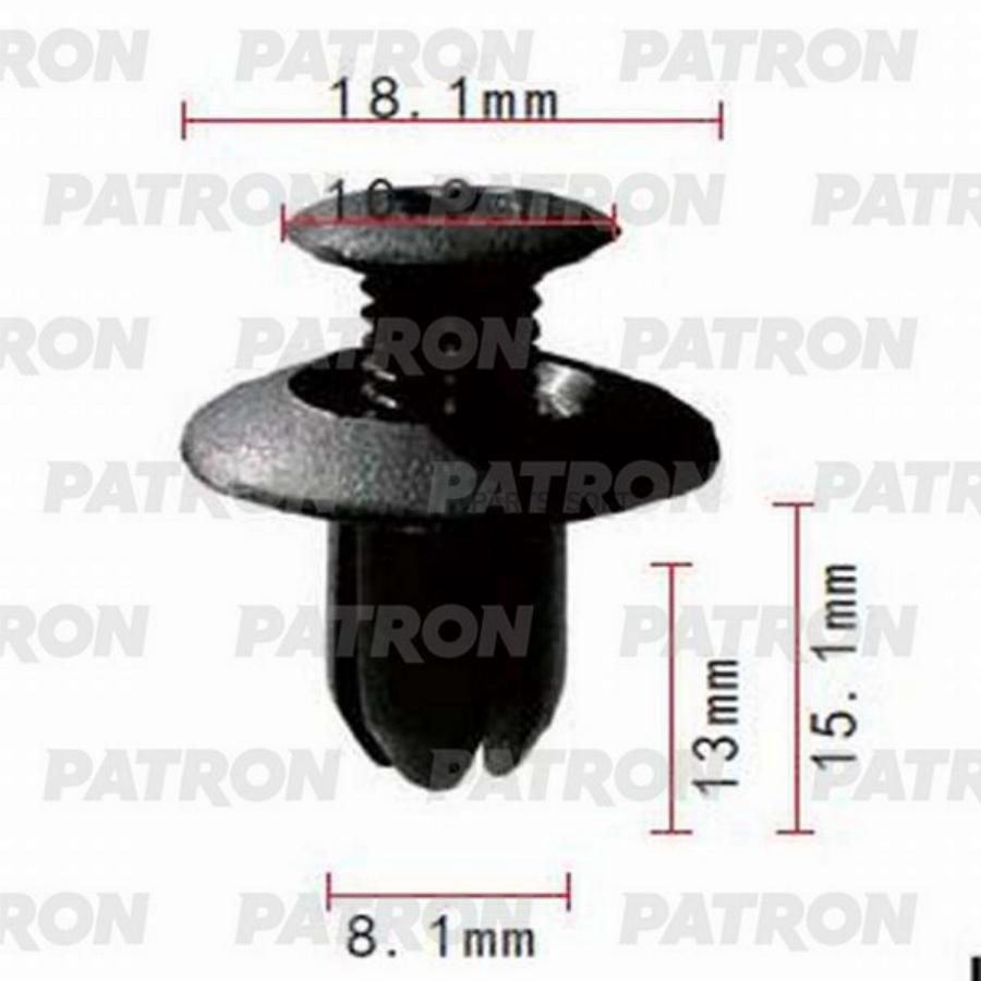 PATRON P37-0995 Клипса пластмассовая MAZDA, FORD применяемость разборная, резьбовая, бампер, подкрылок, брызговик