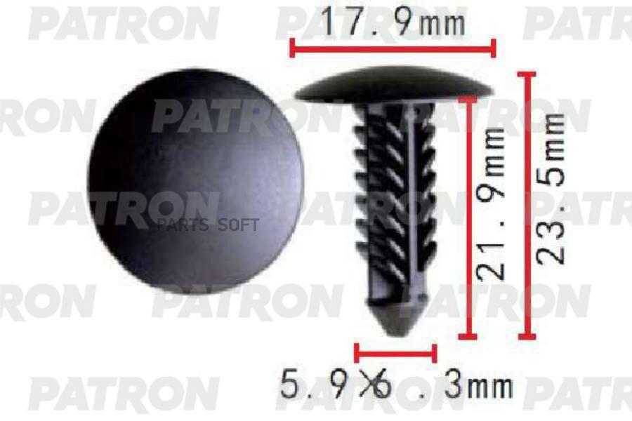 PATRON P37-1654 Клипса пластмассовая GM применяемость: пистон решетки под лобовым стеклом
