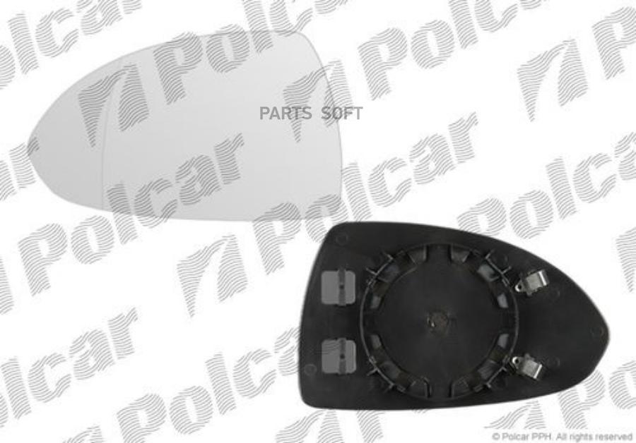 POLCAR 5558545M Вставка внешнего зеркало левая (стекло асферическое, хром), view max opel corsa d 07.06 - 01.11