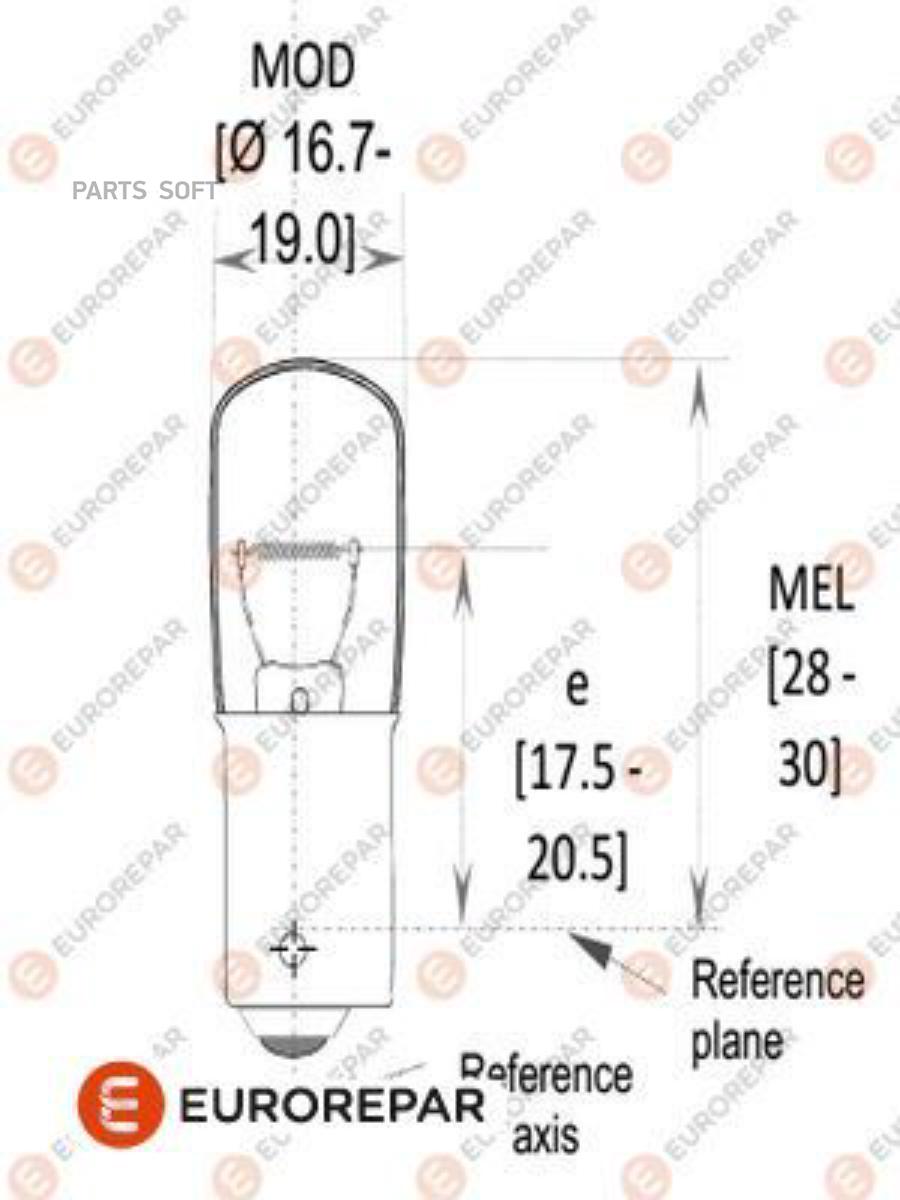 EUROREPAR 1616431080 Лампа накаливания R5W 12V 5W BA15s