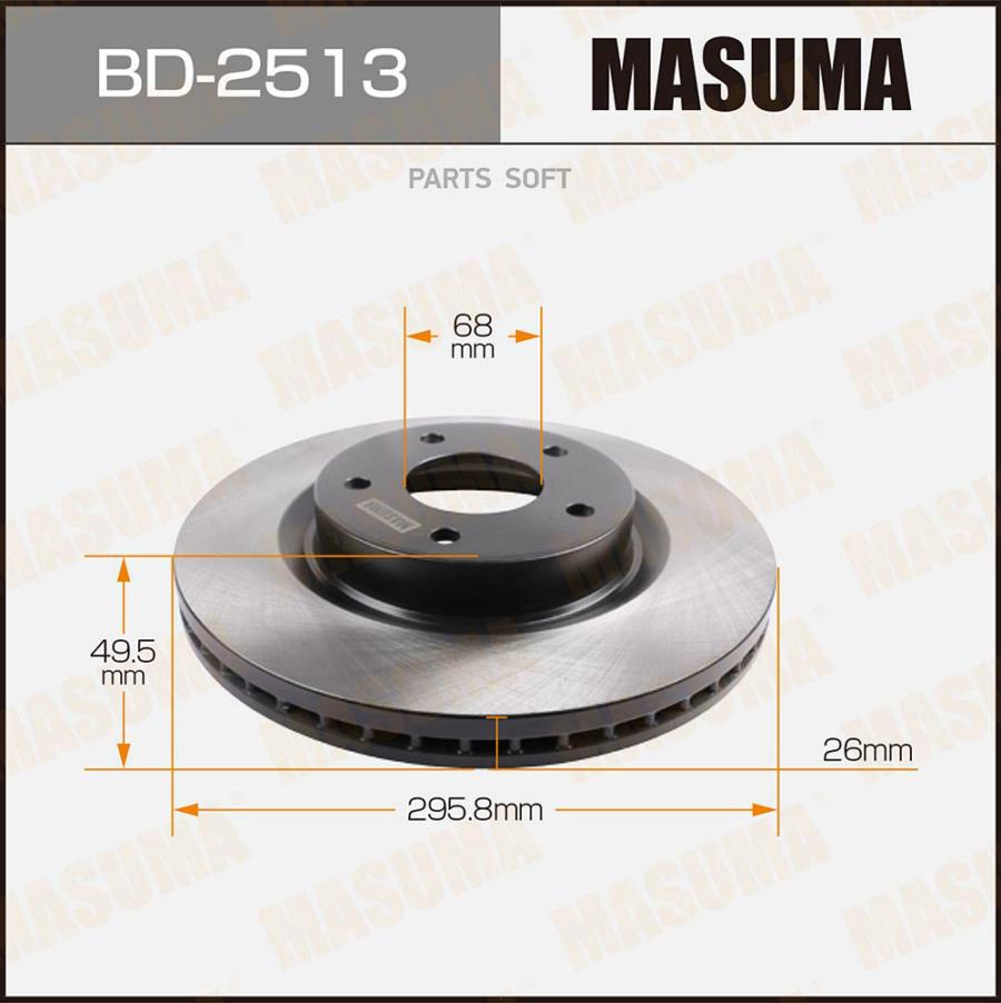 MASUMA BD2513 BD-2513_диск тормозной передний!\ Nissan Qashqai 1.6/2.0i/1.5DCi/2.0DCi 07>