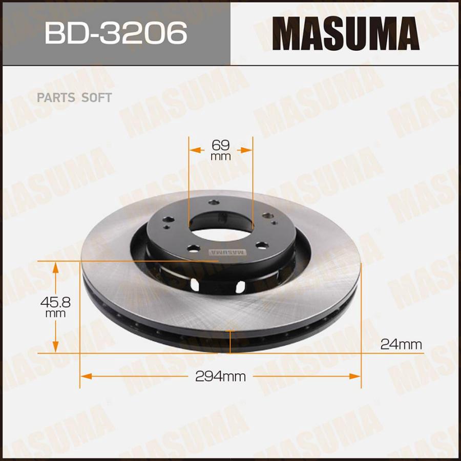 MASUMA BD3206 BD-3206_диск тормозной передний!\ Citroen C-Crosser, Mitsubishi Outlander 2.0-2.4/2.2D 04>