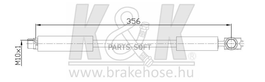 K&K FT0262 Шланг тормозной задн AUDI: ALLROAD (4BH, C5) 2.5 TDI quattro/2.7 T quattro 00-05