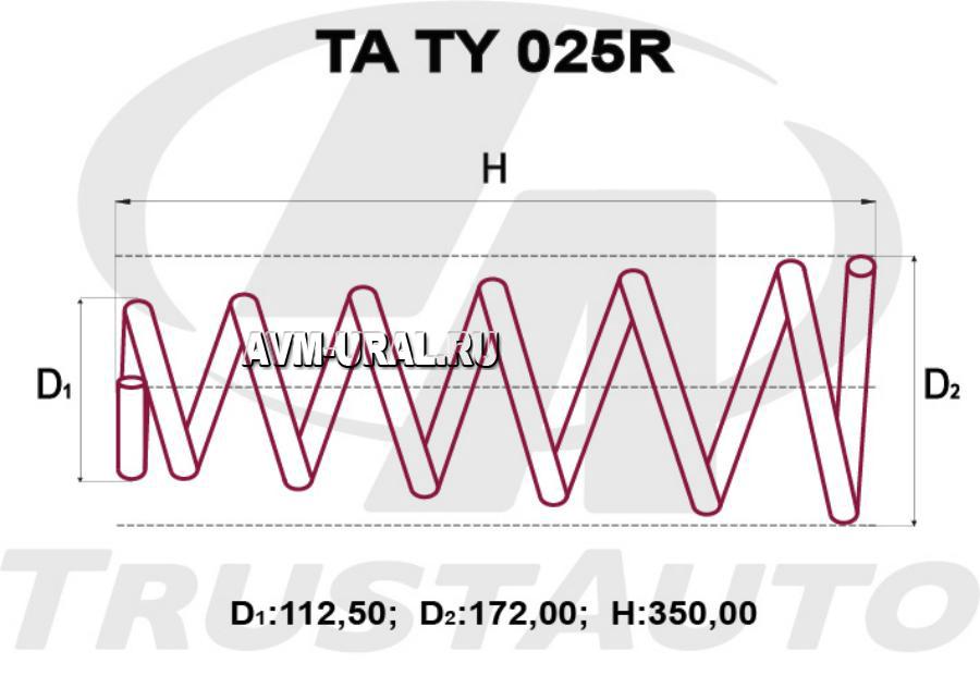 TRUSTAUTO TATY025R TATY025R_Пружина подвески усиленная TA TA TY 025R 2652₽