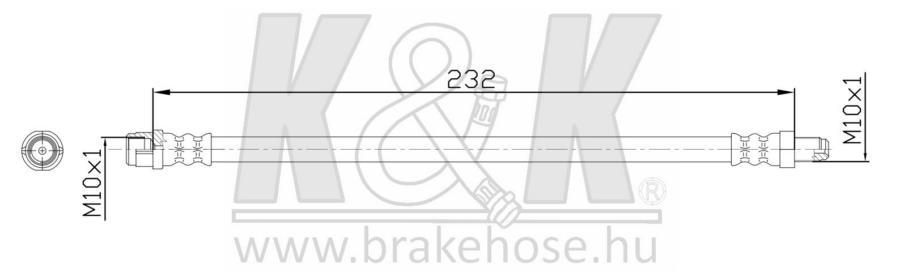 K&K FT4082 Шланг тормозной MERCEDES VANEO (414) 1.6 1.7 CDI 1.9 02.02-