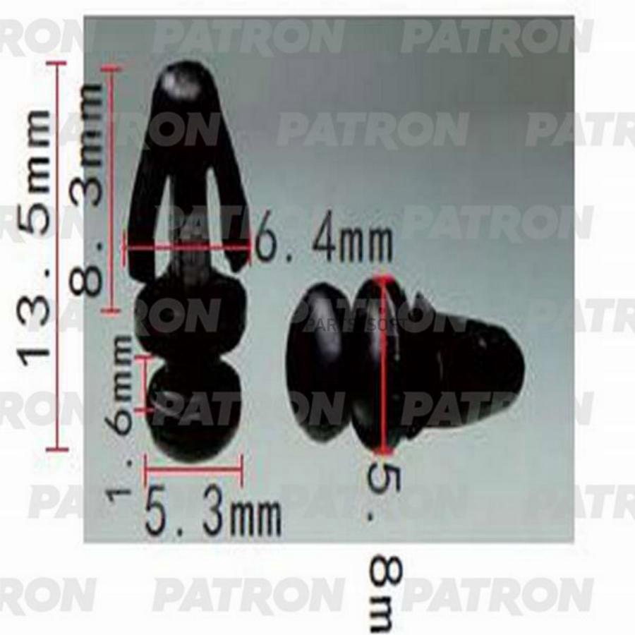 Клипса пластмассовая Ford применяемость: кузов, уплотнитель PATRON P37-1223 | цена за 1 шт