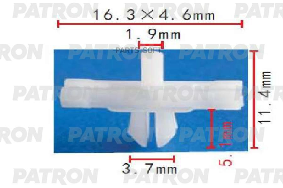 Клипса пластмассовая Volvo применяемость: молдинги PATRON P37-1764 | цена за 1 шт