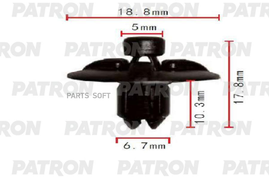 Клипса пластмассовая Lexus, Toyota применяемость: уплотнитель PATRON P37-1904 | цена за 1 шт
