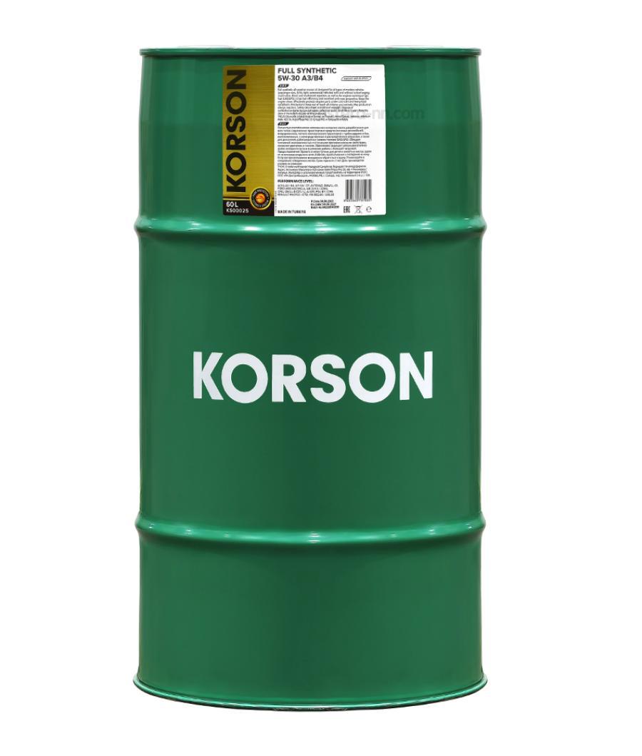 KORSON KS00025 5W-30 FULL SYNTHETIC A3/B4 60л (синт. мотор. масло.)
