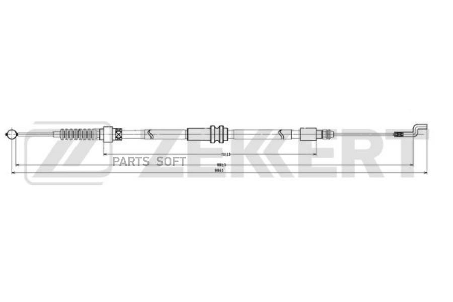 ZEKKERT BZ1095 Трос стояночного тормоза задн. лев./прав. VW Transporter IV 90- California 98-