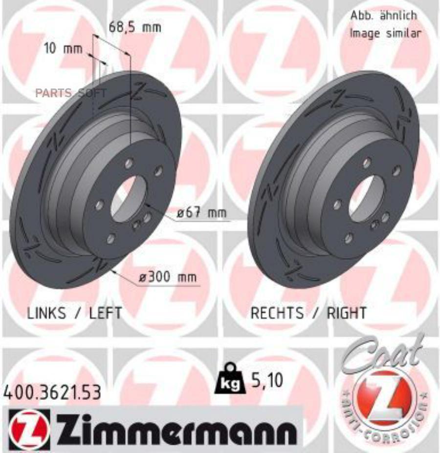 ZIMMERMANN 400362153 Тормозные диски BLACK Z