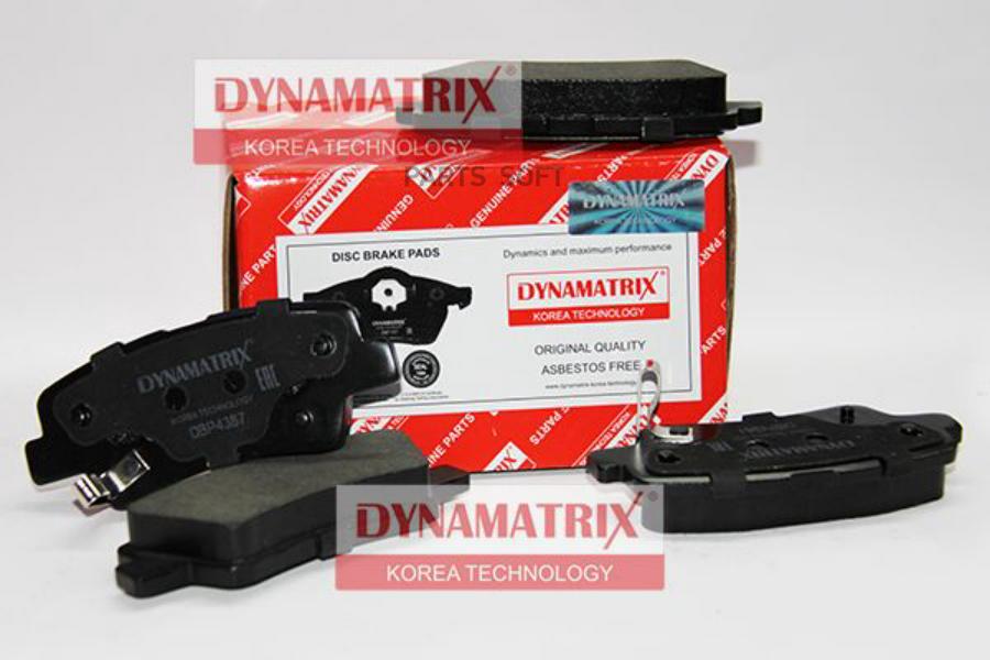 Комплект задних тормозных колодок Dynamatrix-Korea DBP4387