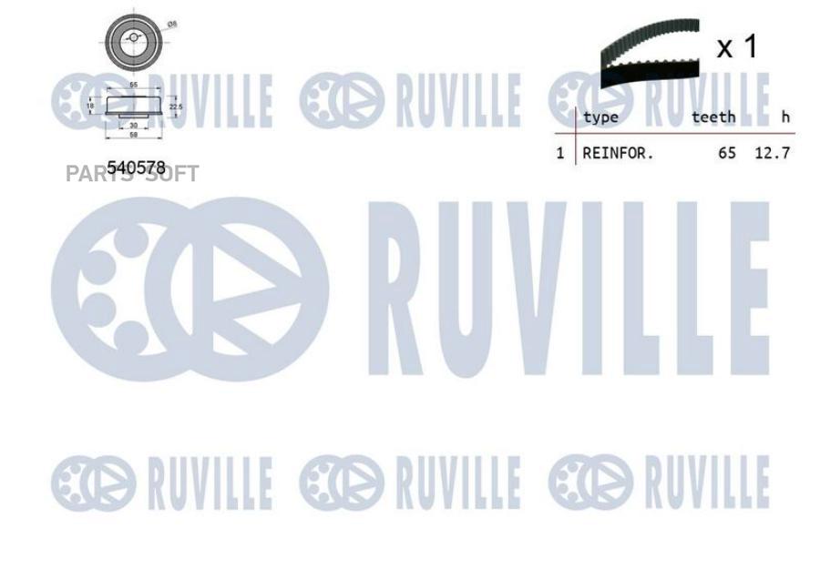 RUVILLE '550455 Ремень ГРМ к-кт