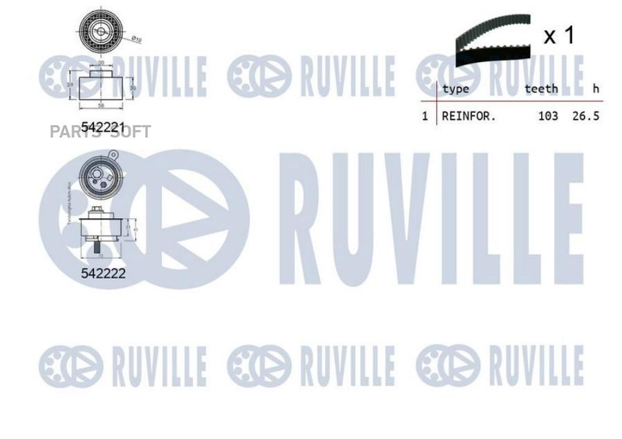 RUVILLE '550430 Ремень ГРМ к-кт
