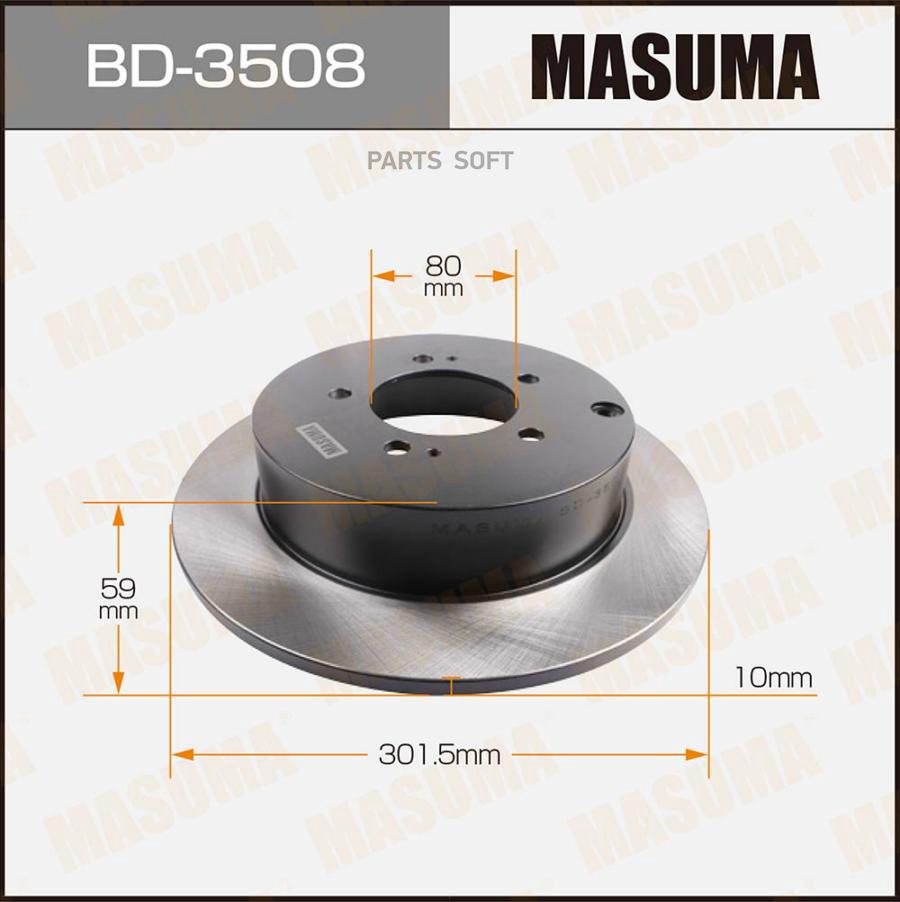 MASUMA BD3508 диск тормозной MASUMA REAR OUTLANDER CW1W, CW5W