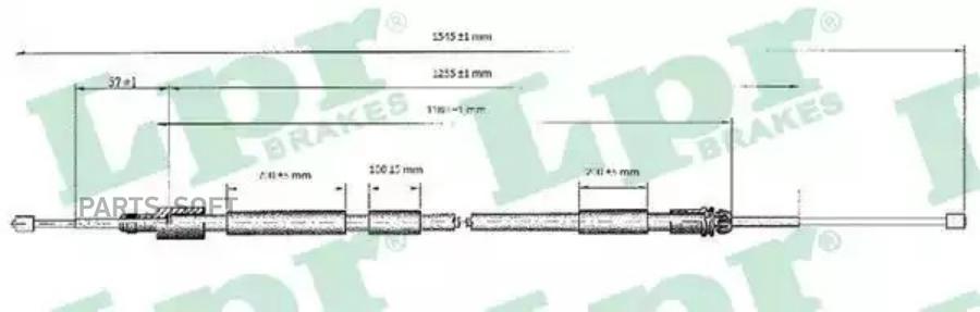 Тросик, cтояночный тормоз Lpr C0117B для Citroen Xsara