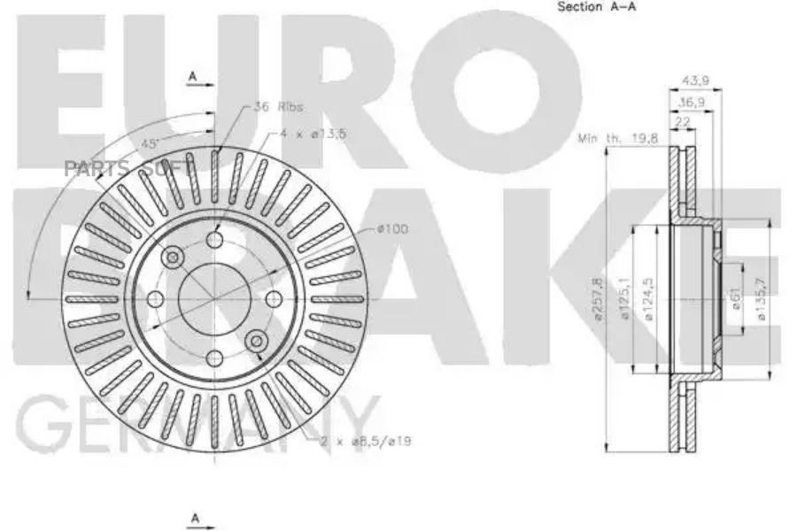 EUROBRAKE 5815203992 Диск тормозной