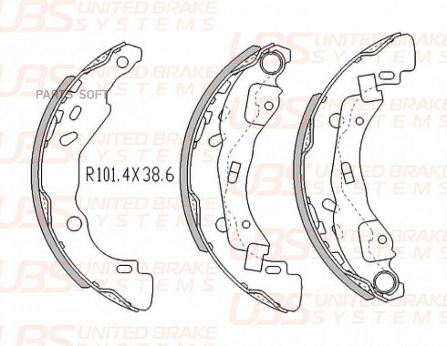 UBS B1205001 Тормозные колодкибар. RENAULT LOGAN/SANDERO/CLIO II (203x39) BOSCH System задние