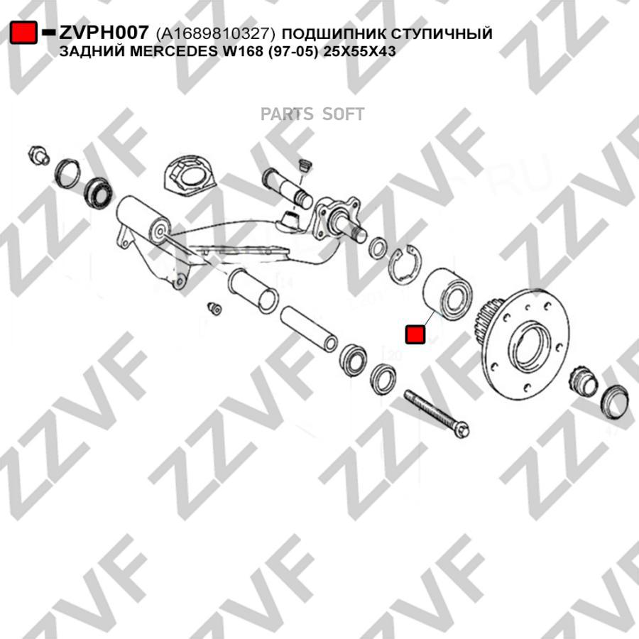 Подшипник ступицы колеса ZZVF ZVPH007 для Mercedes A-CLASS W168; Nissan KUBISTAR X76; Renault Clio IV, EXPRESS ,