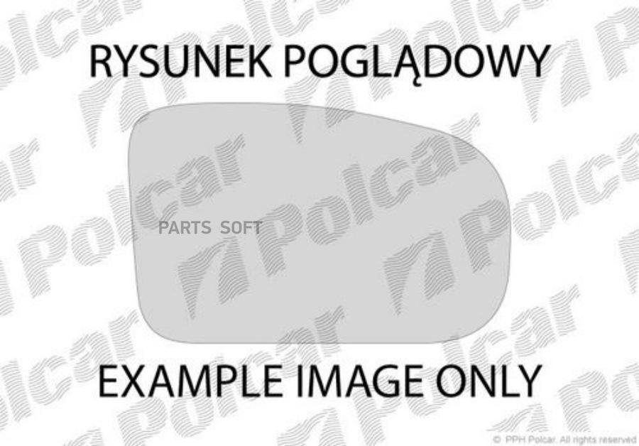 POLCAR 133954E Стекло зеркала асферичное левое Audi A4, A5, A6. 2007->