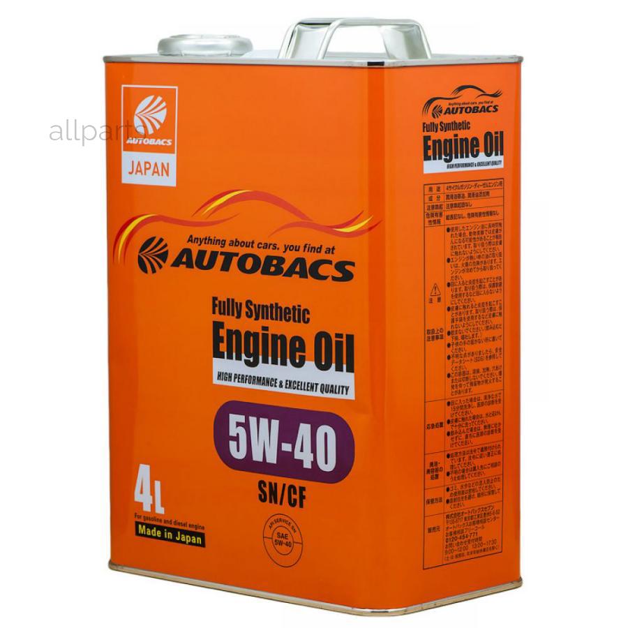 Моторное масло Autobacs ENGINE OIL API SN/CF 5W-40 Синтетическое 4 л