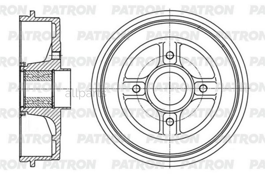 PATRON PDR1005 Барабан тормозной RENAULT LADA Logan / Sandero / X-ray / Vesta 04- ( PATRON PDR1005