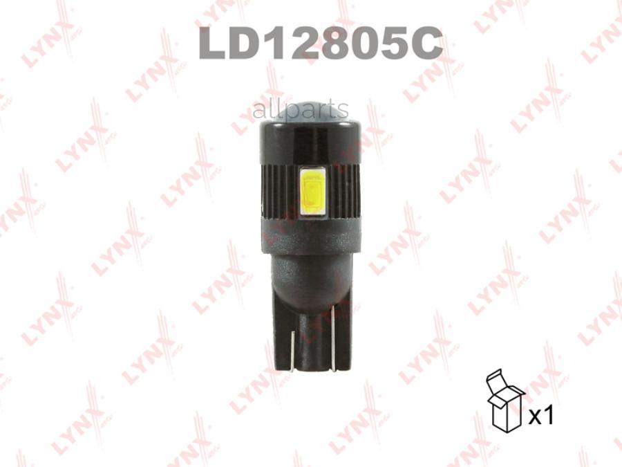 LYNXAUTO LD12805C Лампа светодиодная 12V W5W 5W W2,1x9,5d 7200K LYNXauto CANBUS 1 шт. картон T10 LD12805C