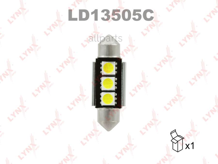 LYNXAUTO LD13505C Лампа светодиодная 12V C5W 5W SV8,5 7000K LYNXauto CANBUS 1 шт. картон T11X35mm LD13505C