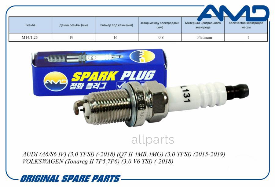 AMD AMD. PL131 Свеча зажигания 101905631G/PFR8S8EG