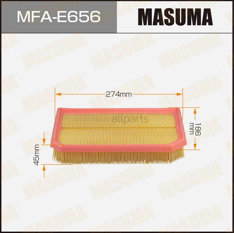 MASUMA MFAE656 Воздушный фильтр A0814 LHD MERCEDES-BENZ CLA (C118) 19- (1/26)