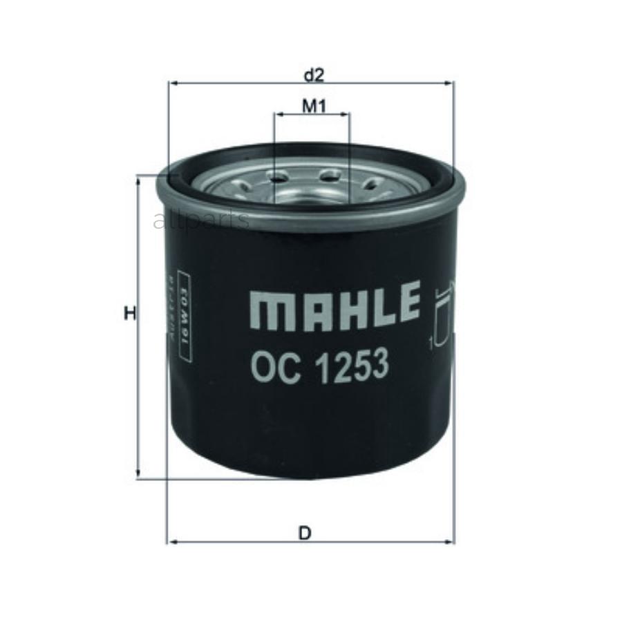 MAHLE OC1253 Фильтр масл. CHEVROLET AVEO/SPARK 0,8/1,2 2008=>